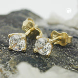 Stecker 3,5mm Zirkonia Viereck 9Kt GOLD