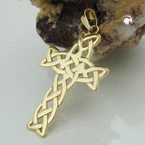Anhänger 27x19mm Kreuz keltischer Knoten glänzend 9Kt GOLD