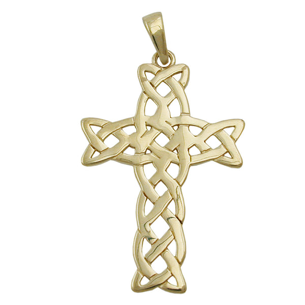 Anhänger 27x19mm Kreuz keltischer Knoten glänzend 9Kt GOLD