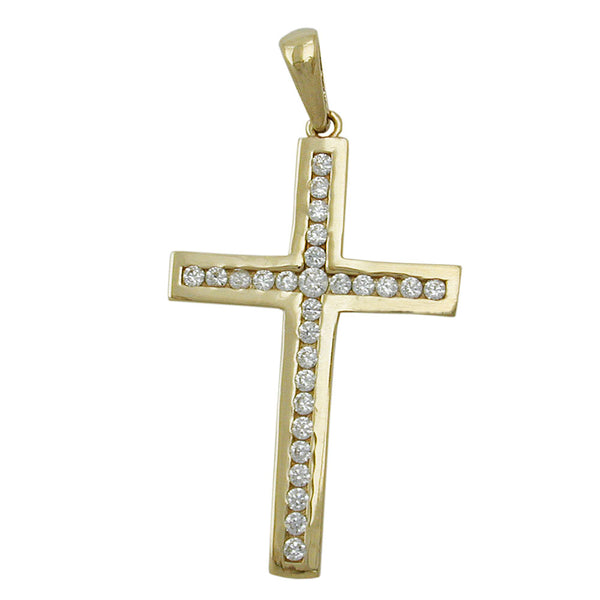 Anhänger 26x17mm Kreuz Zirkonias 9Kt GOLD