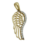 Anhänger Engelsflügel 20x10mm mit Zirkonias 9Kt GOLD