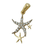 Anhänger, Seesterne, Zirkonias, 9Kt GOLD