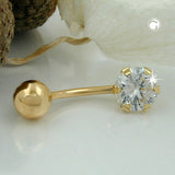 Piercing 20x6mm Banana Zirkonia 14Kt GOLD