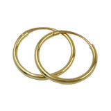 Creole 15mm Drahtcreole Steckverschluss glänzend 9Kt GOLD