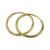 Creole 15mm Drahtcreole Steckverschluss glänzend 9Kt GOLD