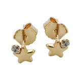 Stecker, Stern mit Zirkonia, 9Kt GOLD