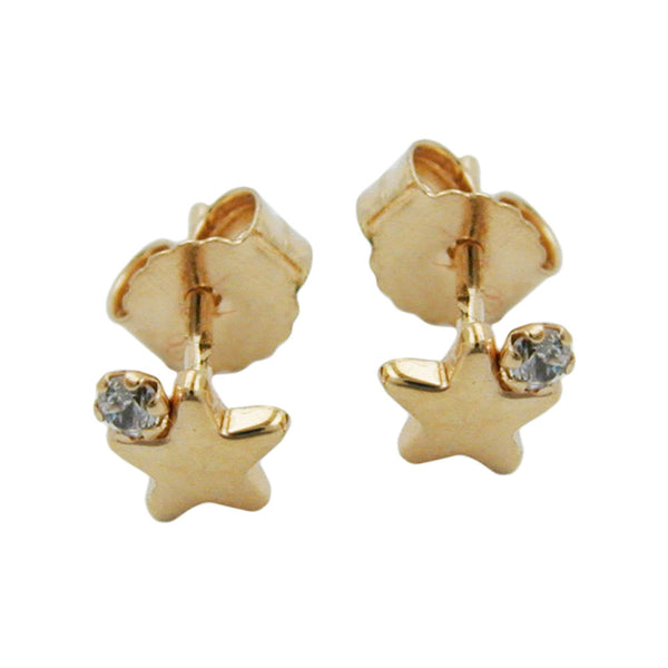 Stecker, Stern mit Zirkonia, 9Kt GOLD