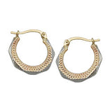 Creole 15,5x1,3mm bicolor rhodiniert diamantiert 9Kt GOLD
