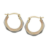 Creole 15,5x1,3mm bicolor rhodiniert diamantiert 9Kt GOLD