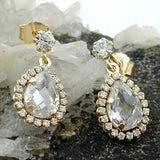 Stecker 16x8mm Hänger Zirkonias 9Kt GOLD