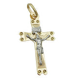 Anhänger 26x15mm Kreuz mit Jesus bicolor 9Kt GOLD