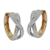 Creole 13x5mm Klappscharnier bicolor mit Brillant-0,20Kt GHSI 14Kt GOLD