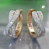 Creole 13x5mm Klappscharnier bicolor mit Brillant-0,20Kt GHSI 14Kt GOLD
