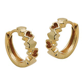 Creole 12x3mm Klappscharnier Herzen glänzend 9Kt GOLD