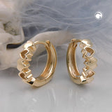 Creole 12x3mm Klappscharnier Herzen glänzend 9Kt GOLD