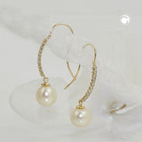 Ohrhaken, mit Perle/Zirkonias, 9Kt GOLD