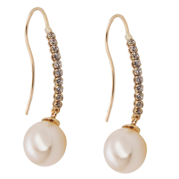 Ohrhaken, mit Perle/Zirkonias, 9Kt GOLD