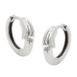 Creole 14x4mm Klappscharnier Zirkonia 9Kt Weißgold