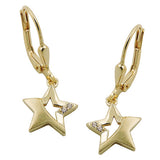Brisur, Stern mit Zirkonias, 9Kt GOLD