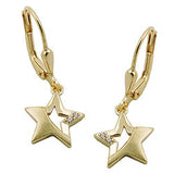 Brisur, Stern mit Zirkonias, 9Kt GOLD