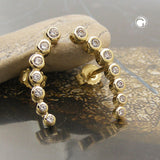 Stecker, je 7 Zirkonias, 9Kt GOLD