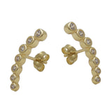 Stecker, je 7 Zirkonias, 9Kt GOLD