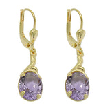 Ohrbrisur Ohrhänger Ohrringe 30x7,5mm Amethyst 8Kt GOLD