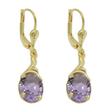 Ohrbrisur Ohrhänger Ohrringe 30x7,5mm Amethyst 8Kt GOLD