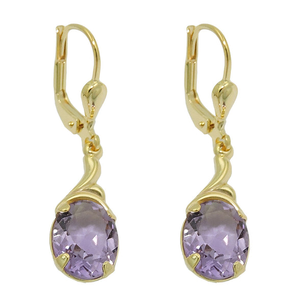 Ohrbrisur Ohrhänger Ohrringe 30x7,5mm Amethyst 8Kt GOLD