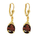 Ohrbrisur Ohrhänger Ohrringe 30x7,5mm Granat 8Kt GOLD