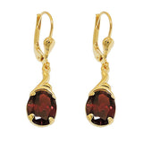 Ohrbrisur Ohrhänger Ohrringe 30x7,5mm Granat 8Kt GOLD