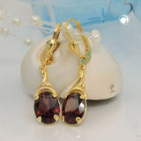 Ohrbrisur Ohrhänger Ohrringe 30x7,5mm Granat 8Kt GOLD