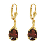 Ohrbrisur Ohrhänger Ohrringe 30x7,5mm Granat 8Kt GOLD