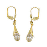 Ohrbrisur Ohrhänger Ohrringe 33x5mm Zirkonia weiß oval 8Kt GOLD