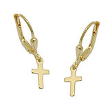 Ohrbrisur Ohrhänger Ohrringe 9x5mm Kreuz glänzend 8Kt GOLD
