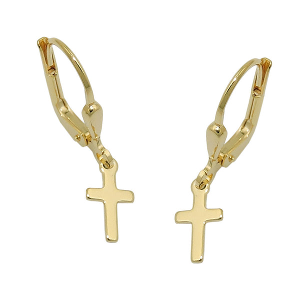 Ohrbrisur Ohrhänger Ohrringe 9x5mm Kreuz glänzend 8Kt GOLD