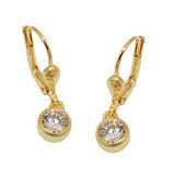 Ohrbrisur Ohrhänger Ohrringe 21x6mm Zirkonia weiß 8Kt GOLD