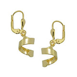 Ohrbrisur Ohrhänger Ohrringe 28x7mm kurze Spirale matt-glänzend 8Kt GOLD