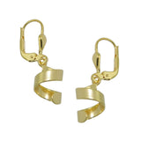 Ohrbrisur Ohrhänger Ohrringe 28x7mm kurze Spirale matt-glänzend 8Kt GOLD