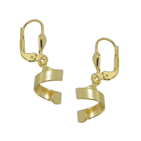 Ohrbrisur Ohrhänger Ohrringe 28x7mm kurze Spirale matt-glänzend 8Kt GOLD