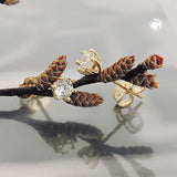 Stecker 4mm Zirkonia 9Kt GOLD