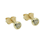 Stecker 4mm Zirkonia rund 9Kt GOLD