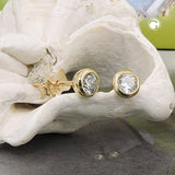 Stecker 5mm Zirkonia rund 9Kt GOLD