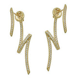 Stecker 38x2mm Blitz zweiteilig Zirkonia 9Kt GOLD