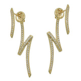 Stecker 38x2mm Blitz zweiteilig Zirkonia 9Kt GOLD