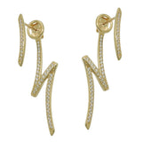 Stecker 38x2mm Blitz zweiteilig Zirkonia 9Kt GOLD