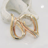 Creole 23x17mm tricolor Gelbgold Rotgold Weißgold 9Kt GOLD