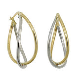 Creole 29x10x18mm bicolor mit Weißgold durchlegiert 9Kt GOLD