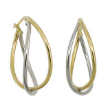 Creole 29x10x18mm bicolor mit Weißgold durchlegiert 9Kt GOLD