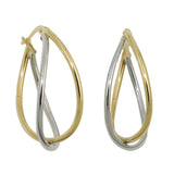 Creole 29x10x18mm bicolor mit Weißgold durchlegiert 9Kt GOLD